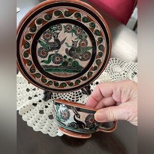 Handcrafted Ceramic Plate and Cup Set